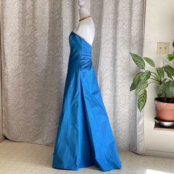 Rare Vintage 90’s Gunne Sax Blue Iridescent Evening Gown Prom Dress Size 5/5 - Picture 2 of 10